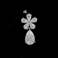 14K White Gold Pear Shaped Hanging Drop Earrings with Lab Grown Diamonds - 1.97 Carats Total Diamond Weight - Covaloro Fine Jewelry
