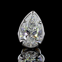 14K White Gold Pear-Shaped Lab Diamond Stud Earrings with Bezel-Prong Setting, E VS1 Color Clarity - 2.06 Carat Total Diamond Weight - Covaloro Fine Jewelry