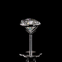 14K White Gold Pear-Shaped Lab Diamond Stud Earrings with Bezel-Prong Setting, E VS1 Color Clarity - 2.06 Carat Total Diamond Weight - Covaloro Fine Jewelry