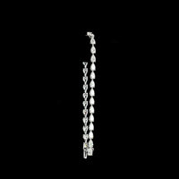 14K White Gold Pear-Shaped Lab Diamond Tennis Bracelet with East-West Prong Setting - 6.52 Carat Total Weight - Covaloro Fine Jewelry