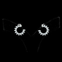 14K White Gold Pear-Shaped Lab Diamond Wreath Earrings - 2.75 Carats Total Diamond Weight, E-F Color VS1 Clarity - Covaloro Fine Jewelry