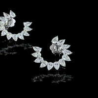 14K White Gold Pear-Shaped Lab Diamond Wreath Earrings - 2.75 Carats Total Diamond Weight, E-F Color VS1 Clarity - Covaloro Fine Jewelry