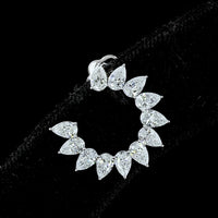14K White Gold Pear-Shaped Lab Diamond Wreath Earrings - 2.75 Carats Total Diamond Weight, E-F Color VS1 Clarity - Covaloro Fine Jewelry