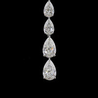 14K White Gold Pear-Shaped Lariat Necklace with 33.47 Carat Lab-Grown E-F VS2 Diamonds in Prong Setting - Covaloro Fine Jewelry