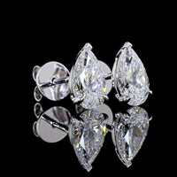 14K White Gold Pear-Shaped Martini Set Lab Diamond Earrings - 1.50 Carat Total Weight (0.75 Carat Each) E-F VS Quality - Covaloro Fine Jewelry