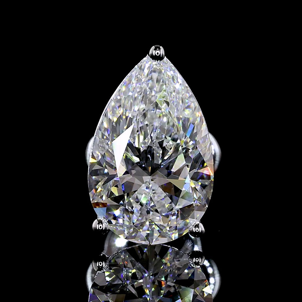 14K White Gold Pear-Shaped Martini Stud Earrings with Lab-Grown Diamonds - 3.03 Total Carat Weight, F Color, VS1 Clarity - Covaloro Fine Jewelry