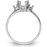 14K White Gold Pear-Shaped Ring Mounting with Split Shank for 7x5mm Gemstone by Monteluci Fine Jewelry