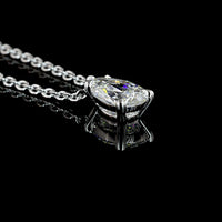 14K White Gold Pear-Shaped Solitaire Pendant with 1.65 Carat Lab-Grown Diamond - E-F Color VVS2 Clarity IGI Certified - Covaloro Fine Jewelry