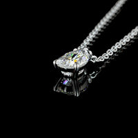 14K White Gold Pear-Shaped Solitaire Pendant with 1.65 Carat Lab-Grown Diamond - E-F Color VVS2 Clarity IGI Certified - Covaloro Fine Jewelry