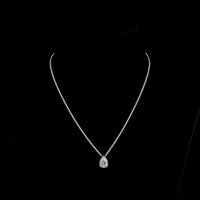 14K White Gold Pear-Shaped Solitaire Pendant with Bezel-Set Lab Diamond - 1.62 Carat Total Weight E-F VVS2 - Covaloro Fine Jewelry