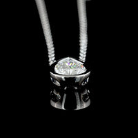 14K White Gold Pear-Shaped Solitaire Pendant with Bezel-Set Lab Diamond - 1.62 Carat Total Weight E-F VVS2 - Covaloro Fine Jewelry