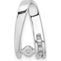 14K White Gold Peg-Set and Channel Diamond Slide Mounting Fits Up to 2mm Regular and 6mm Omega - No Stones Included by Oro Pregiato