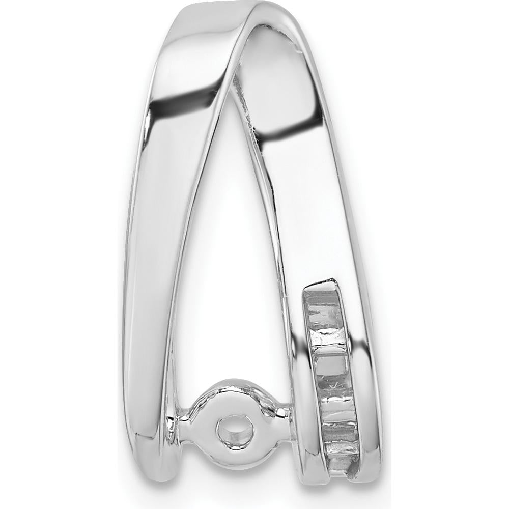 14K White Gold Peg-Set and Channel Diamond Slide Mounting Fits Up to 2mm Regular and 6mm Omega - No Stones Included by Oro Pregiato