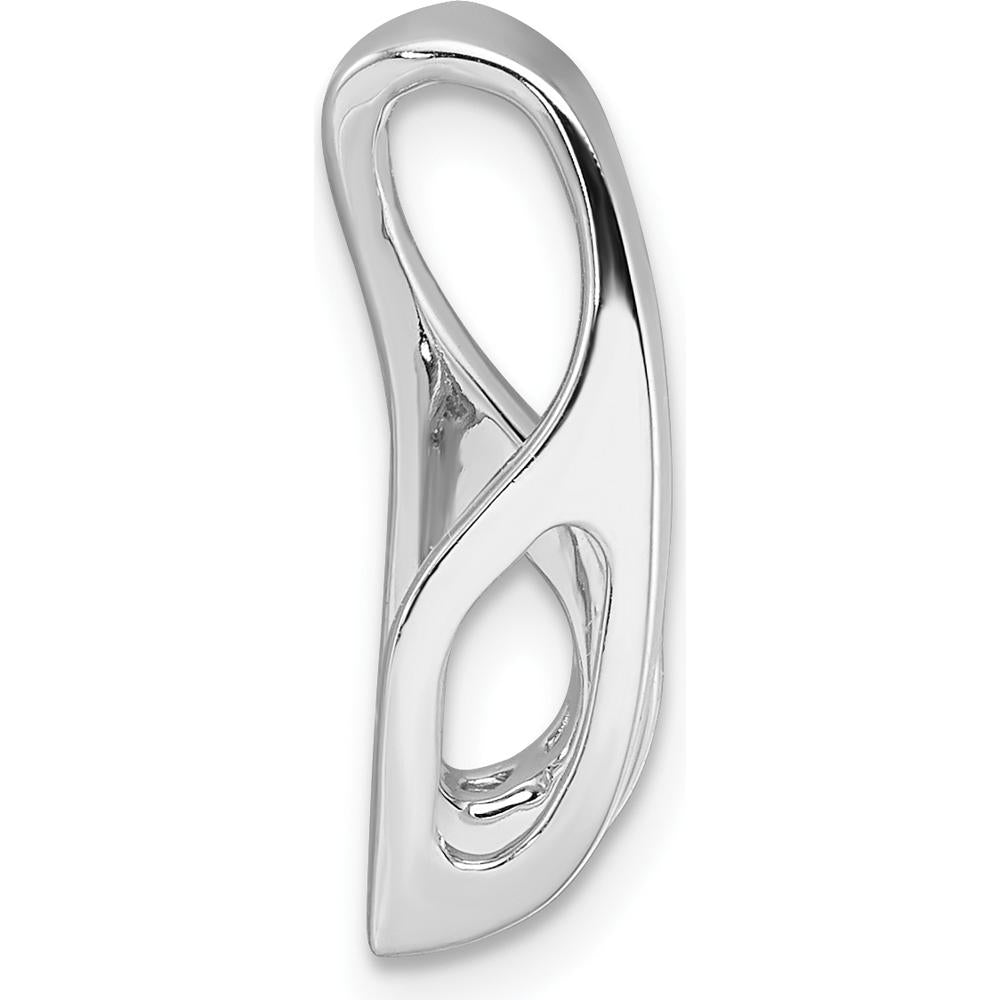 14K White Gold Peg-Set and Channel Diamond Slide Mounting Fits Up to 2mm Regular and 6mm Omega - No Stones Included by Oro Pregiato