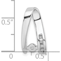 14K White Gold Peg-Set and Channel Diamond Slide Mounting Fits Up to 2mm Regular and 6mm Omega - No Stones Included by Oro Pregiato
