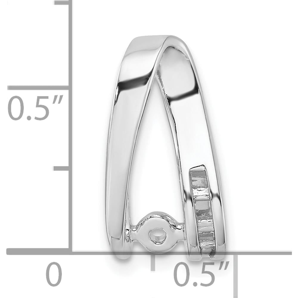 14K White Gold Peg-Set and Channel Diamond Slide Mounting Fits Up to 2mm Regular and 6mm Omega - No Stones Included by Oro Pregiato