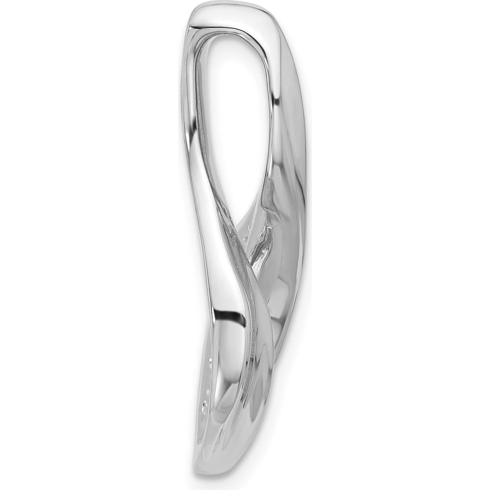 14K White Gold Peg-Set Diamond Slide Mounting for 6mm Regular and 8mm Fancy Omega Chains by Oro Pregiato