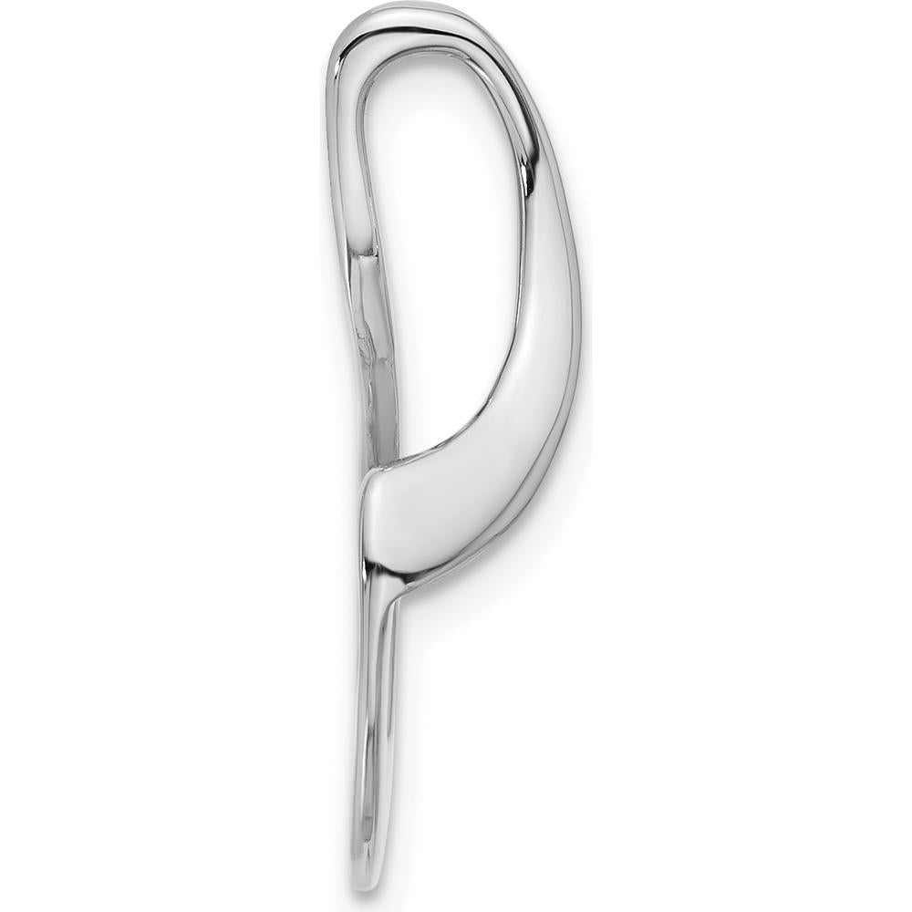 14K White Gold Peg-Set Fancy Slide Pendant for 6-8mm Omega - Polished Finish with Rhodium Plating by Oro Pregiato