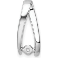 14K White Gold Peg-Set Slide Mounting for 2mm Regular and 6mm Fancy Omega Chains by Oro Pregiato