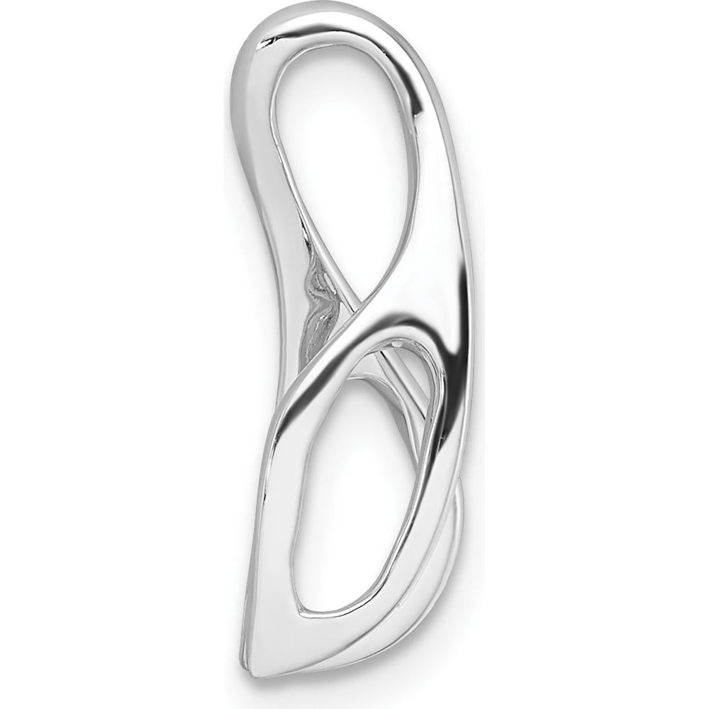 14K White Gold Peg-Set Slide Mounting for 2mm Regular and 6mm Fancy Omega Chains by Oro Pregiato