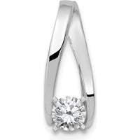 14K White Gold Peg-Set Slide Mounting for 2mm Regular and 6mm Fancy Omega Chains by Oro Pregiato
