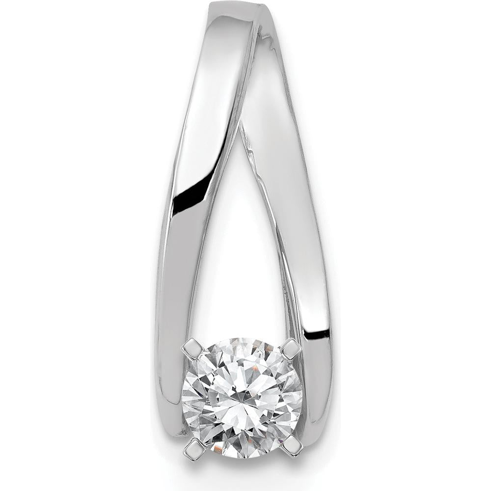 14K White Gold Peg-Set Slide Mounting for 2mm Regular and 6mm Fancy Omega Chains by Oro Pregiato