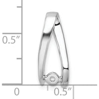 14K White Gold Peg-Set Slide Mounting for 2mm Regular and 6mm Fancy Omega Chains by Oro Pregiato