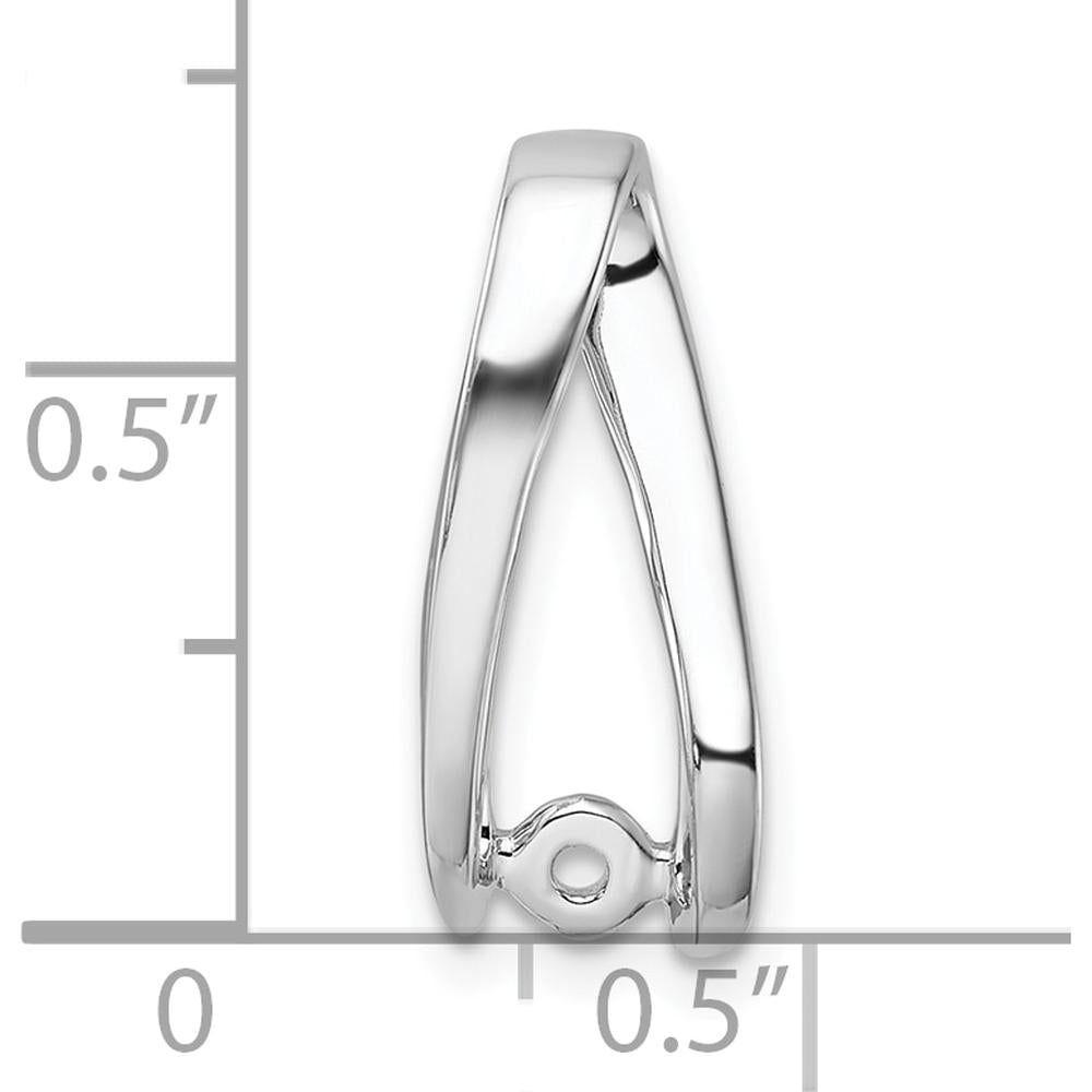 14K White Gold Peg-Set Slide Mounting for 2mm Regular and 6mm Fancy Omega Chains by Oro Pregiato