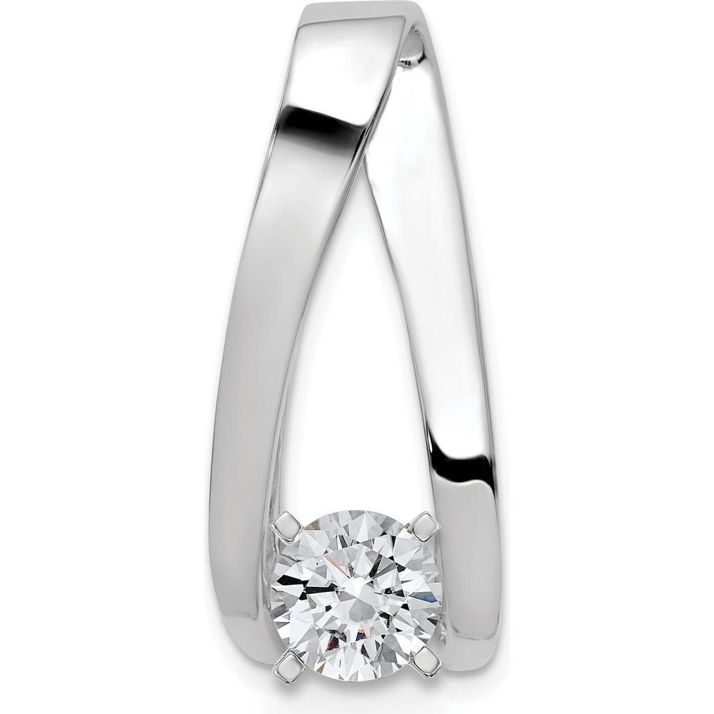 14K White Gold Peg-Set Slide Mounting for 6mm Regular or 8mm Fancy Stones by Oro Pregiato