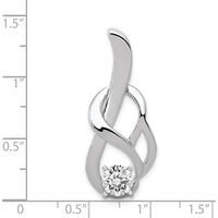 14K White Gold Peg-Set Slide Pendant for 4mm Regular or 6mm Fancy Omega Chain - Polished Finish with Rhodium Plating by Oro Pregiato
