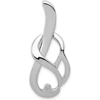 14K White Gold Peg-Set Slide Pendant for 4mm Regular or 6mm Fancy Omega Chain - Polished Finish with Rhodium Plating by Oro Pregiato