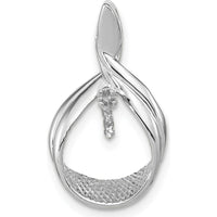 14K White Gold Pendant Mounting for Pearl with Rhodium Plating - Elegant & Timeless Design by Monteluci Fine Jewelry