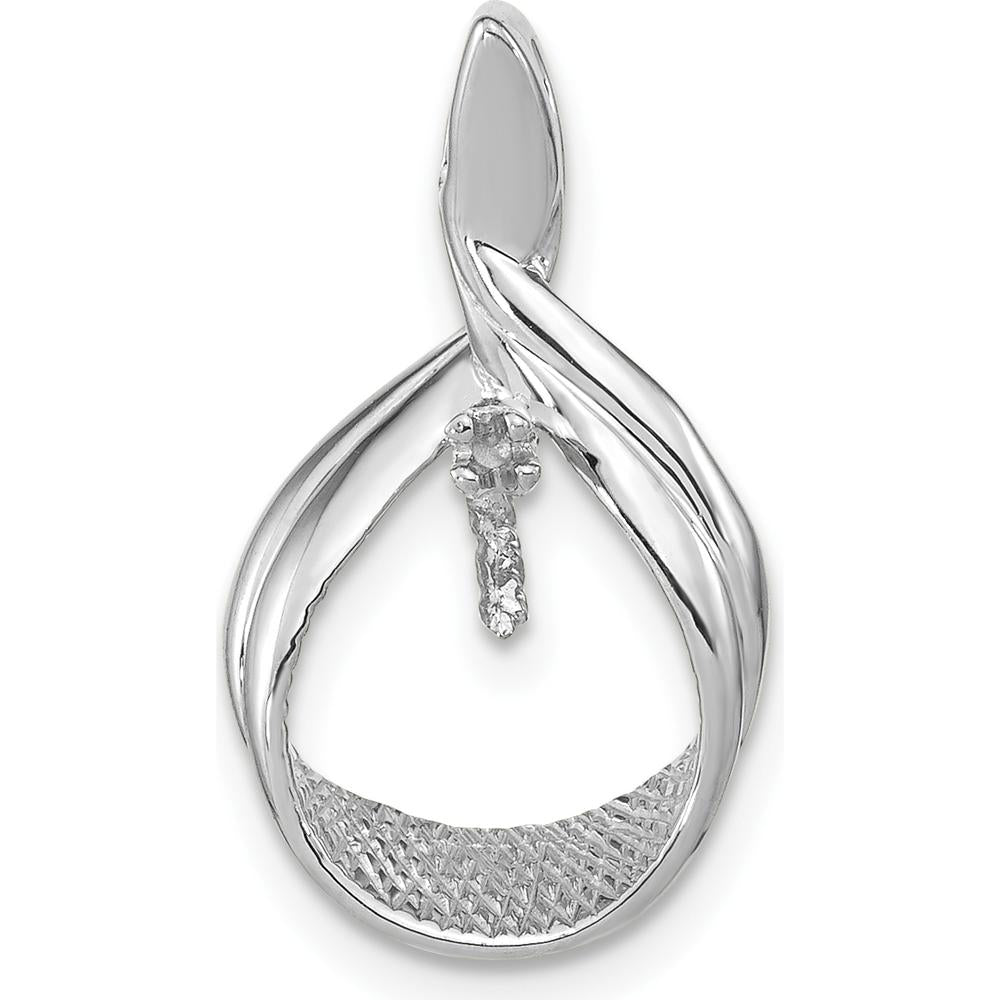 14K White Gold Pendant Mounting for Pearl with Rhodium Plating - Elegant & Timeless Design by Monteluci Fine Jewelry
