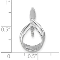 14K White Gold Pendant Mounting for Pearl with Rhodium Plating - Elegant & Timeless Design by Monteluci Fine Jewelry