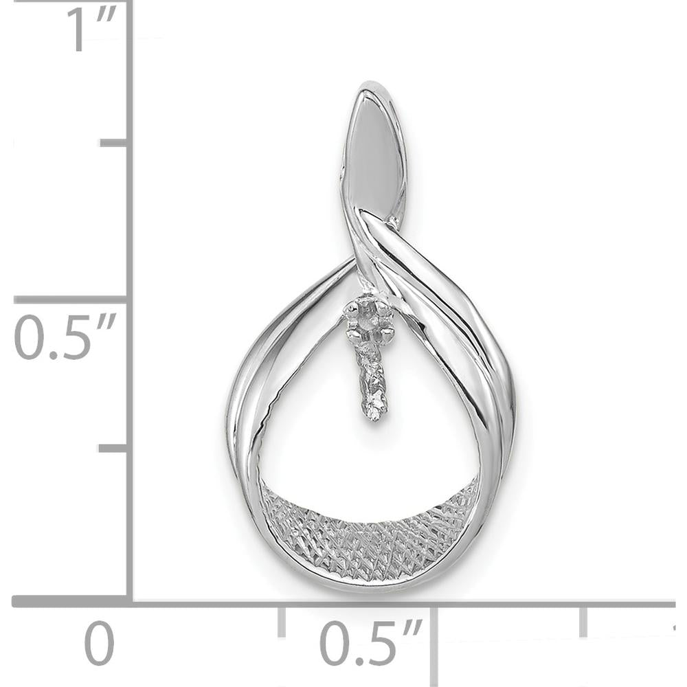 14K White Gold Pendant Mounting for Pearl with Rhodium Plating - Elegant & Timeless Design by Monteluci Fine Jewelry
