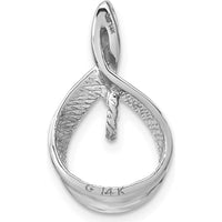 14K White Gold Pendant Mounting for Pearl with Rhodium Plating - Elegant & Timeless Design by Monteluci Fine Jewelry