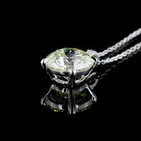 14K White Gold Pendant Necklace with 2.50 Carat Round Brilliant Lab Diamond and 0.06 Carat Accent Stones - IGI Certified 2.56 Total Carat Weight - Covaloro Fine Jewelry