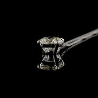 14K White Gold Pendant Necklace with 3.13 Carat Round Brilliant Lab Diamond and Accent Stones - 3.18 Total Carat Weight - Covaloro Fine Jewelry