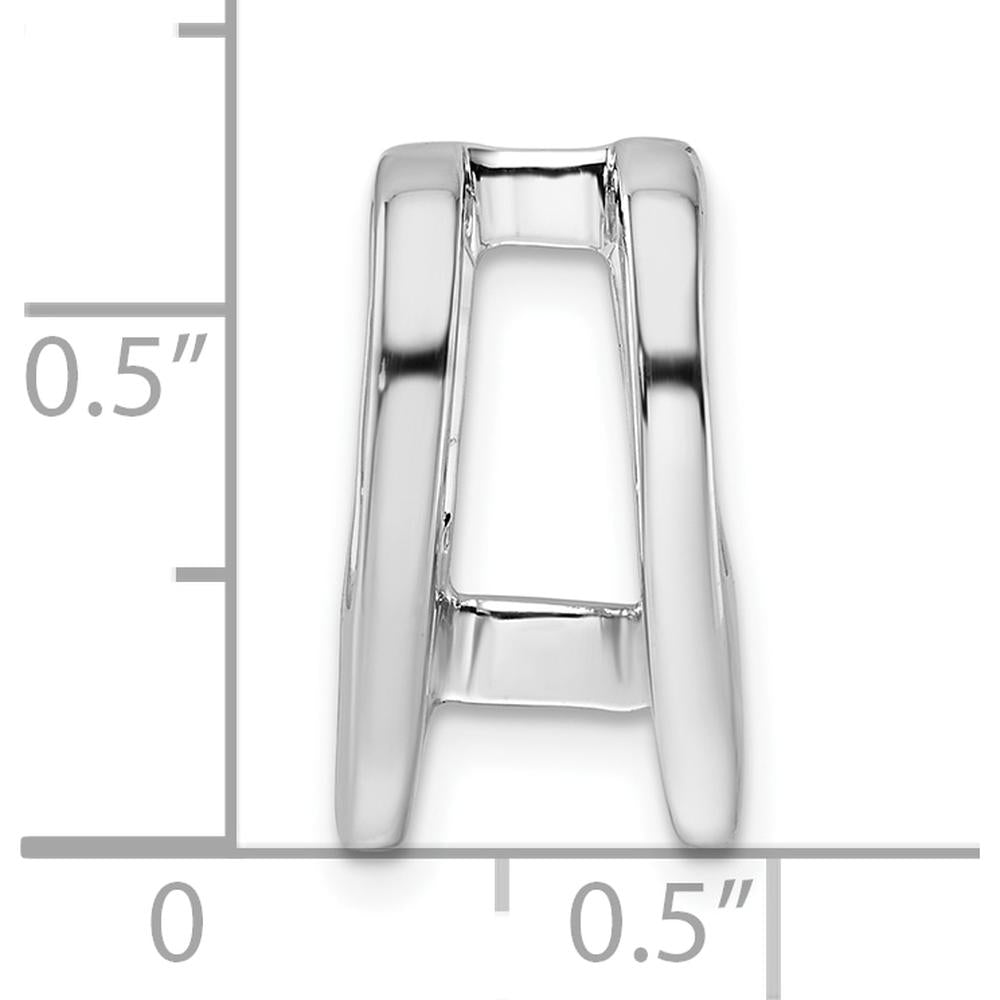 14K White Gold Pendant Slide Mounting for 5.25mm Stone - Fits up to 6mm Omega by Oro Pregiato