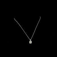 14K White Gold Pendant with 3.52 Carat Cushion Brilliant Cut Lab Diamond and Accent Stones - 3.59 Carat Total Diamond Weight - Covaloro Fine Jewelry