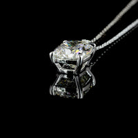 14K White Gold Pendant with 3.52 Carat Cushion Brilliant Cut Lab Diamond and Accent Stones - 3.59 Carat Total Diamond Weight - Covaloro Fine Jewelry