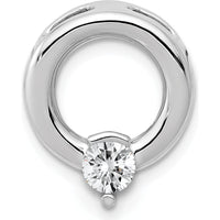 14K White Gold Pendant with 4.4mm Round Diamond Setting - Rhodium Plated by Oro Pregiato