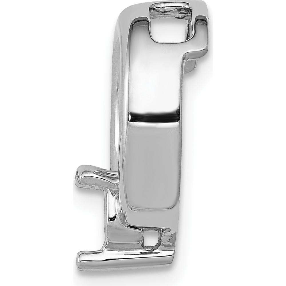 14K White Gold Pendant with 4.4mm Round Diamond Setting - Rhodium Plated by Oro Pregiato