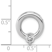 14K White Gold Pendant with 4.4mm Round Diamond Setting - Rhodium Plated by Oro Pregiato