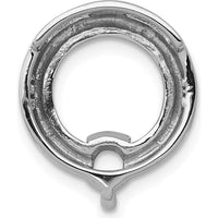 14K White Gold Pendant with 4.4mm Round Diamond Setting - Rhodium Plated by Oro Pregiato