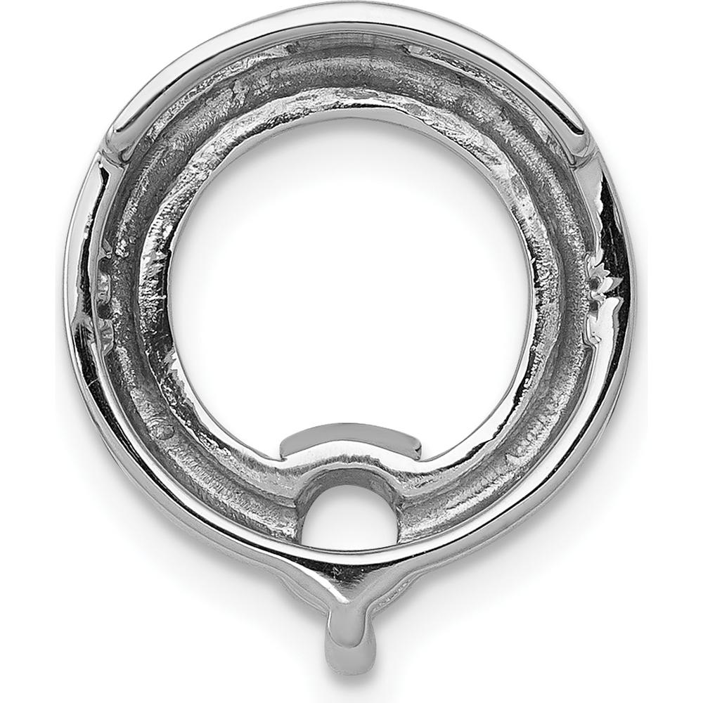 14K White Gold Pendant with 4.4mm Round Diamond Setting - Rhodium Plated by Oro Pregiato