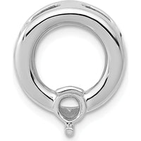 14K White Gold Pendant with 4.4mm Round Diamond Setting - Rhodium Plated by Oro Pregiato