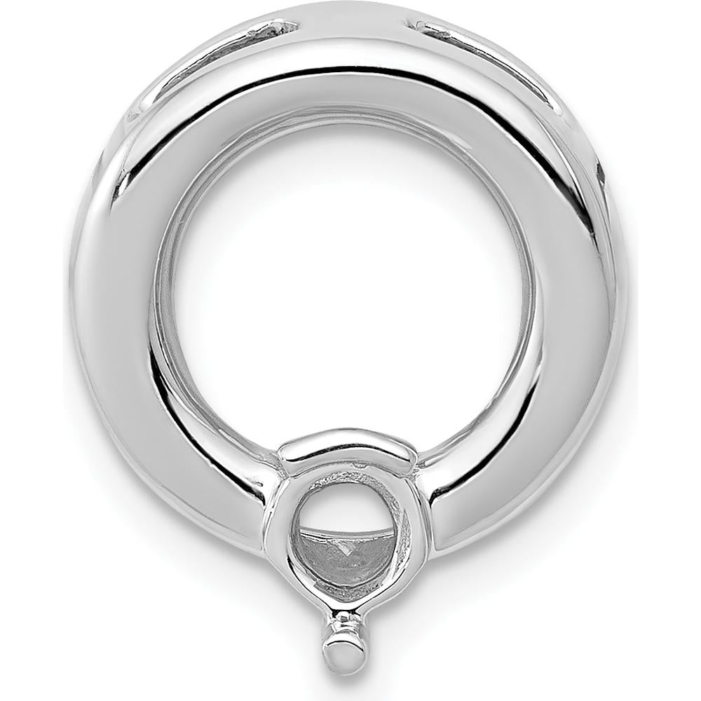 14K White Gold Pendant with 4.4mm Round Diamond Setting - Rhodium Plated by Oro Pregiato
