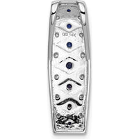 14K White Gold Pendant with Graduated Round Sapphires and Diamonds - 0.31 Carat Total Sapphire Weight, 1/5 Carat Total Diamond Weight by Monteluci Fine Jewelry