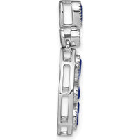 14K White Gold Pendant with Pear and Marquise Sapphires and Round Diamonds - 0.1812 Carat Sapphire, 0.045 Carat Diamond Total Weight by Lumare Gioia